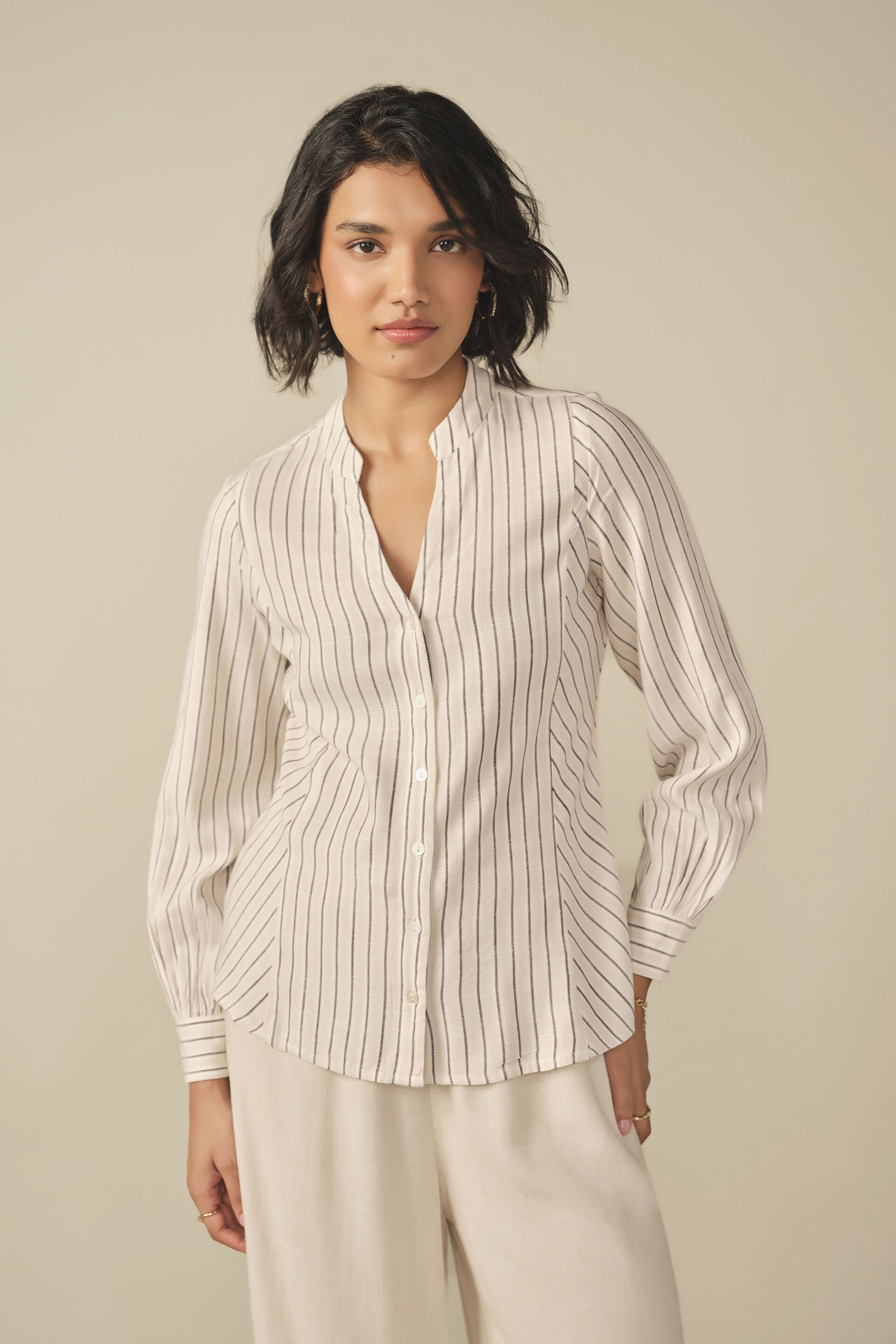 Striped Shirt in White